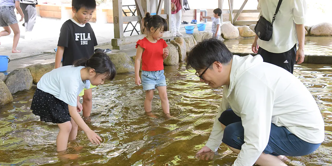 鮎のつかみどりとバーベキュー